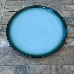 Heath Stoneware Pottery Dinner Plate 13" Green Ombre